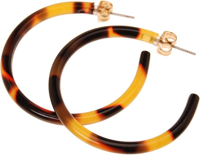 L. Erickson Skinny Medium Hoop Earrings | Amazon (US)