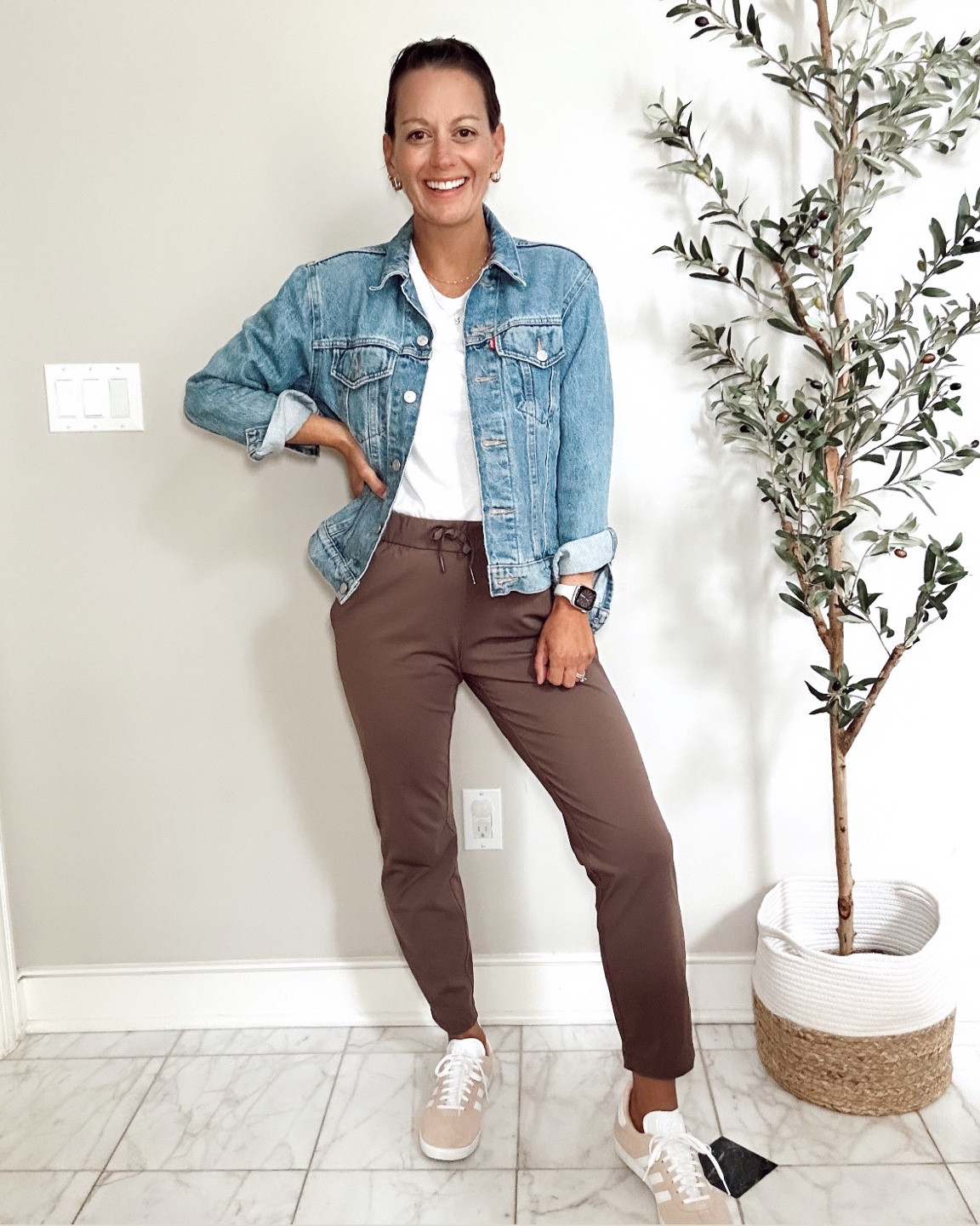 Amazon fall outfit idea! Teacher outfit with Amazon joggers, white tee and Jean jacket! 

All run true to size.

#LTKStyleTip #LTKFindsUnder50 #LTKOver40