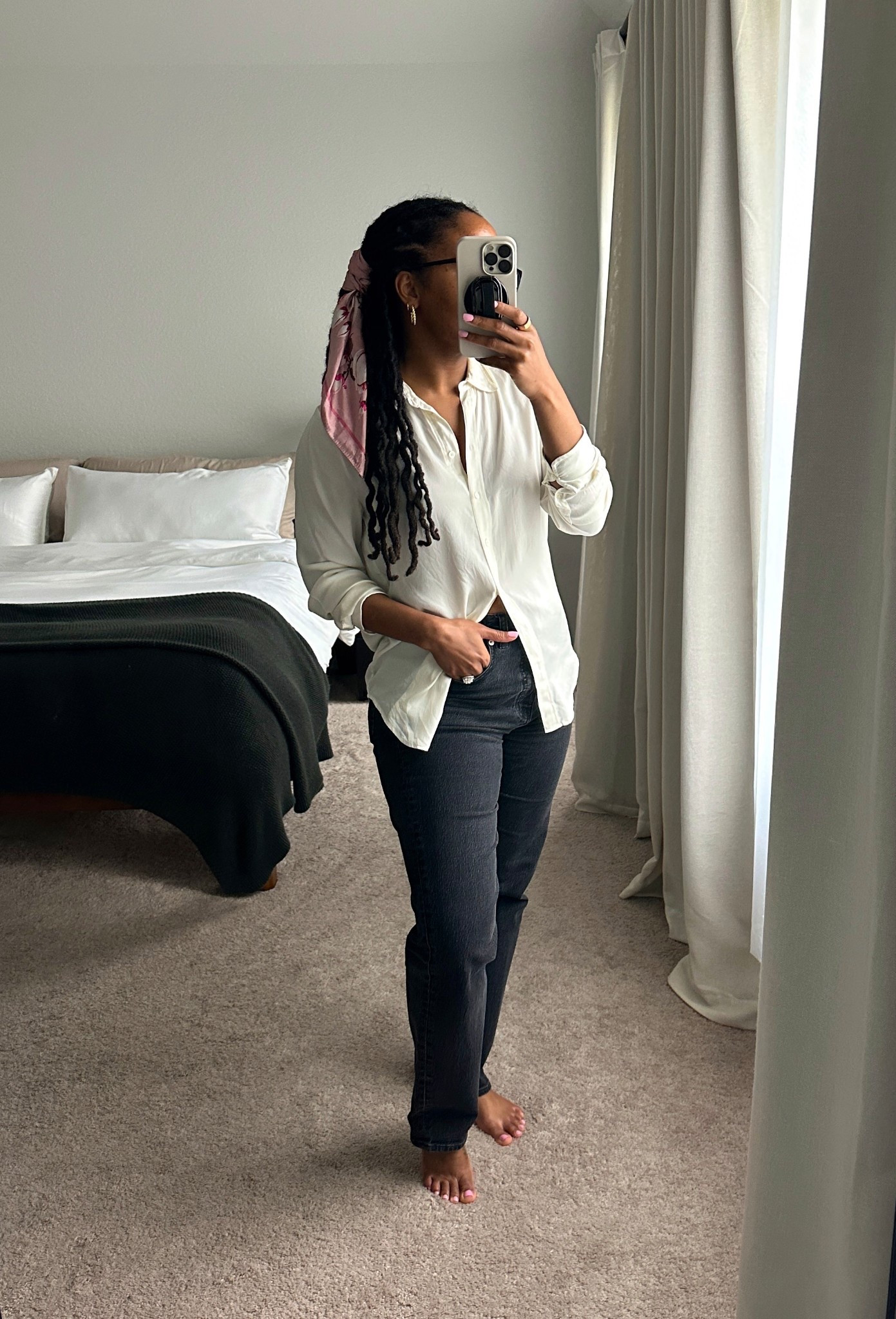 Relaxed spring wfh outfit with a silk button down.

spring fashion • spring outfit • spring shoes • spring outfit ideas black girl • cute spring outfits • spring outfit ideas black women • spring outfit ideas • spring style trends • neutral spring outfits

#LTKFindsUnder100 #LTKStyleTip #LTKSeasonal