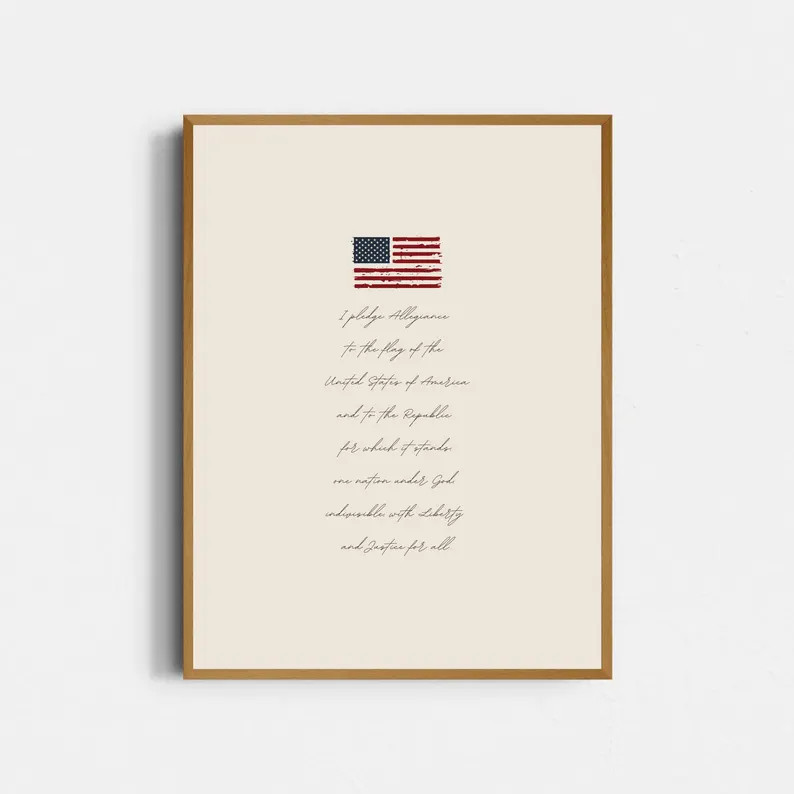 Preppy Nursery Wall Art Vintage Americana Decor American Flag Printable Fourth Of July Patriotic ... | Etsy (US)