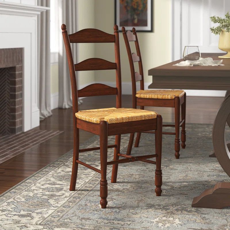 Amasya Solid Wood Ladder Back Side Chair (Set of 2) | Wayfair North America
