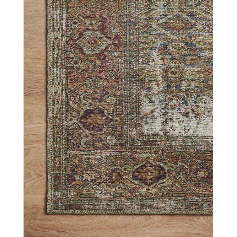 Georgie Oriental Moss/Salmon Area Rug | Wayfair North America