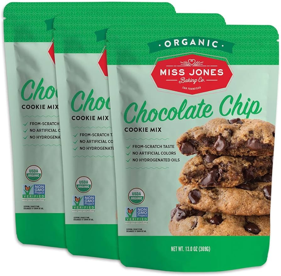 Miss Jones Baking Organic Cookie Mix, Non-GMO, Vegan-Friendly, Packed with Morsels: Sea Salt Choc... | Amazon (US)