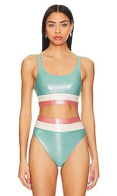 BEACH RIOT Mackenzie Bikini Top in Crystal Sea Sparkle from Revolve.com | Revolve Clothing (Global)