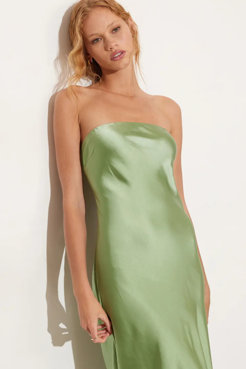 Strapless Satin Slip Maxi Dress$119.95 | Dynamite Clothing