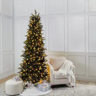 7.5ft. Pre-Lit Glenwood Slim Realistic Artificial Christmas Tree, Warm White LED Lights by Ashlan... | Michaels Stores