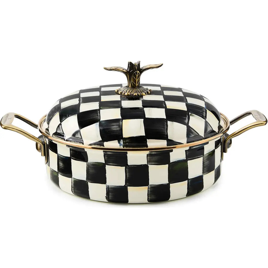 MACKENZIE CHILDS Courtly Check 5-Quart Casserole with Lid in Black/White at Nordstrom | Nordstrom