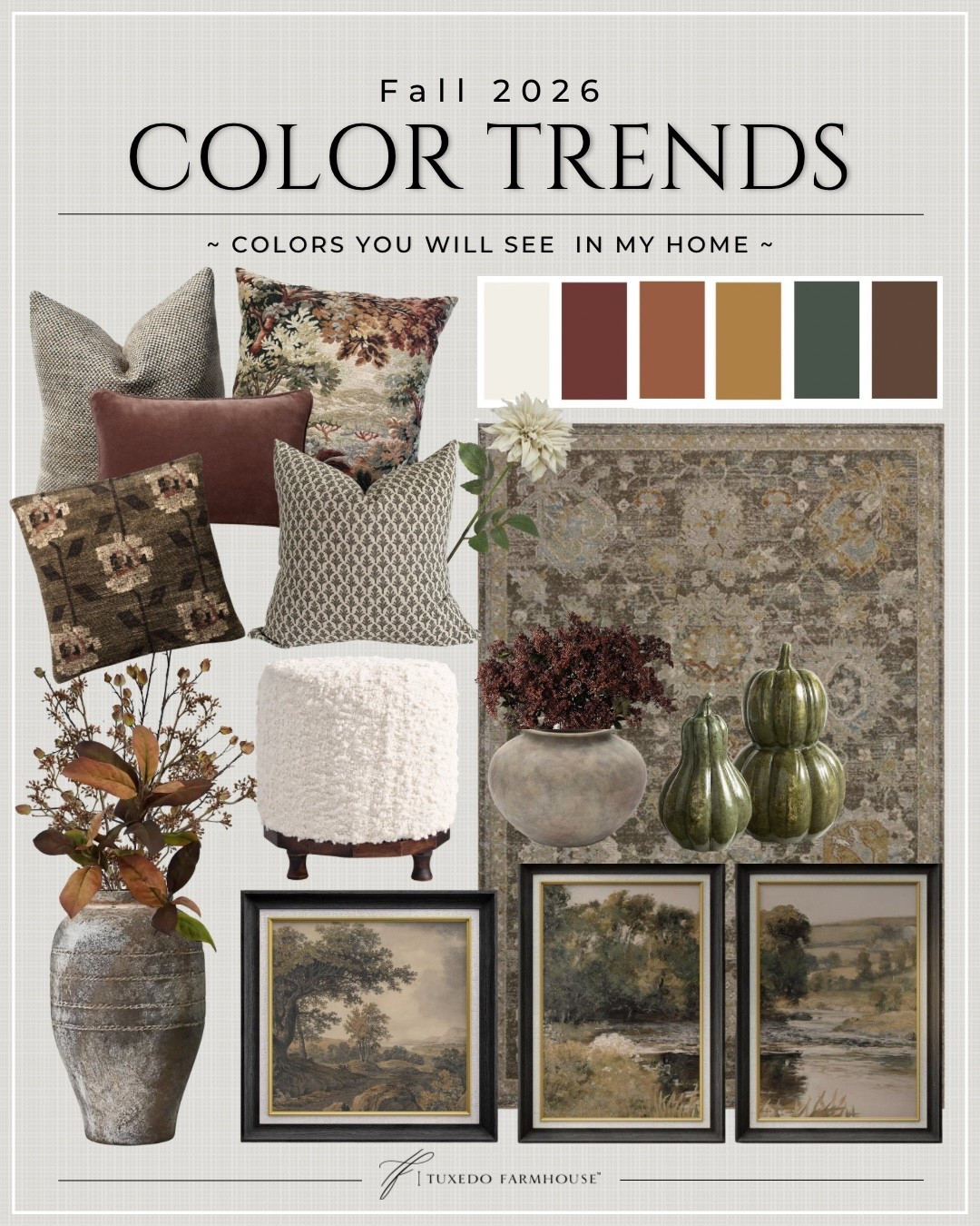 I’m loving the colors that are trending for fall. These are a few things you’ll see in my home very soon — pillows, rugs, wall art, floral stems, vases and fall decor.

#LTKSeasonal #LTKHome #LTKSaleAlert