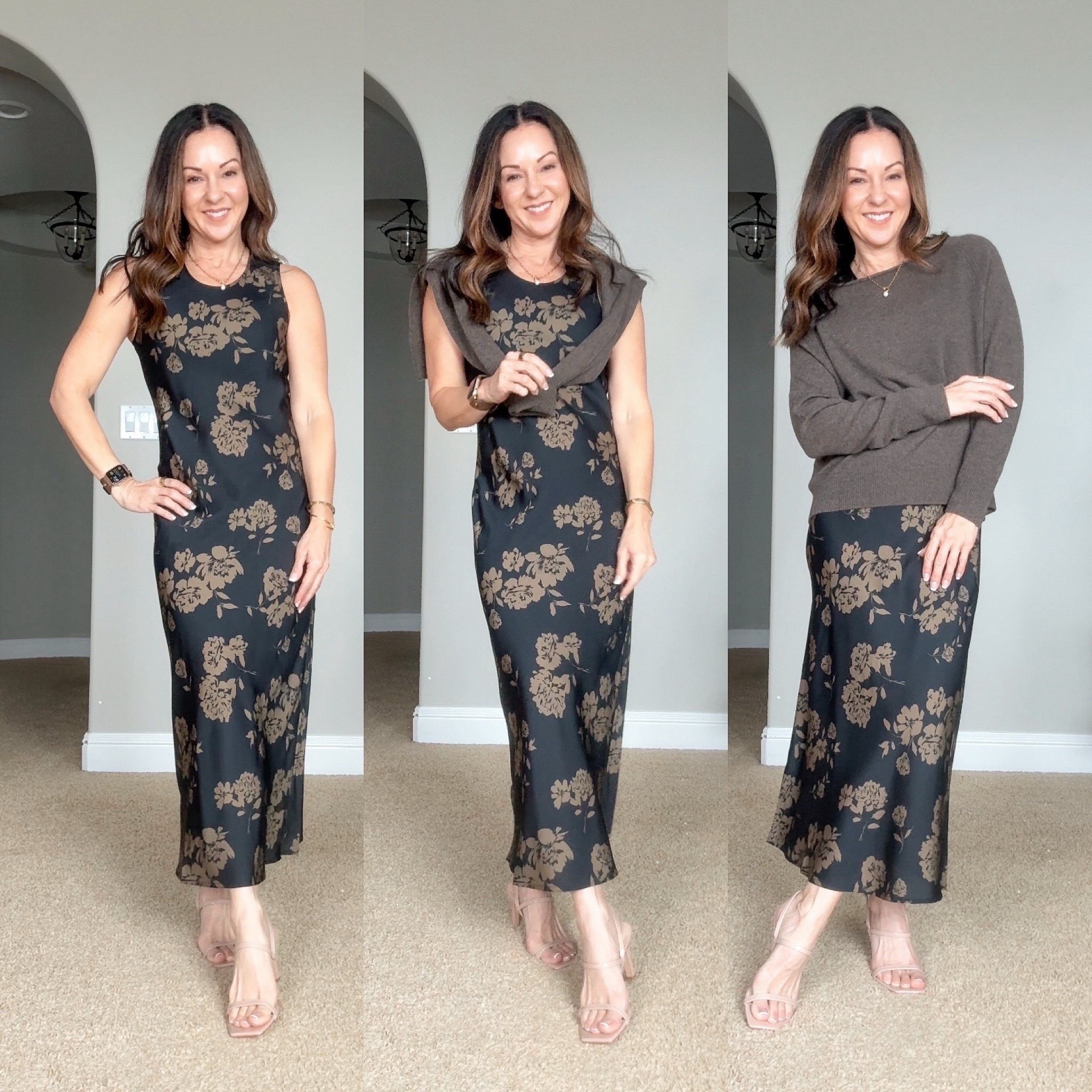 This washable silk dress is a must have for every woman’s closet! 
It comes in several color options and prints. It is lightweight and perfect for travel. 
You can wear this with a regular bra. 
You can wear it on its own or you can drape a sweater over your shoulders or wear a sweater over it and it will look like a sweater paired with a silk skirt. You can dress this up or down. It’s a closet staple!
For reference, I’m 5‘1“ tall, 110 LBS wearing a size XS.  
@onequince #quincepartner

#LTKootd #LTKPetite #LTKWorkwear