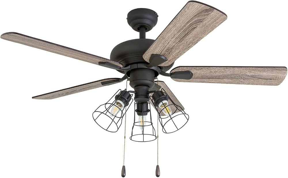 Prominence Home Madison County, 42 Inch Industrial Style LED Ceiling Fan with Light, Pull Chain, ... | Amazon (US)