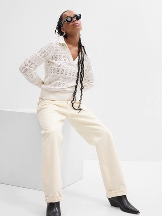 Crochet Collared Sweater | Gap Factory