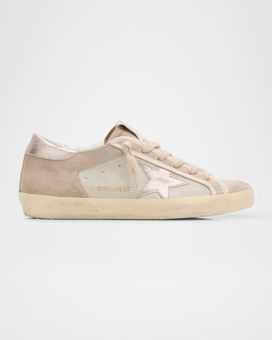 Super-Star Mixed Leather Low-Top Sneakers | Neiman Marcus