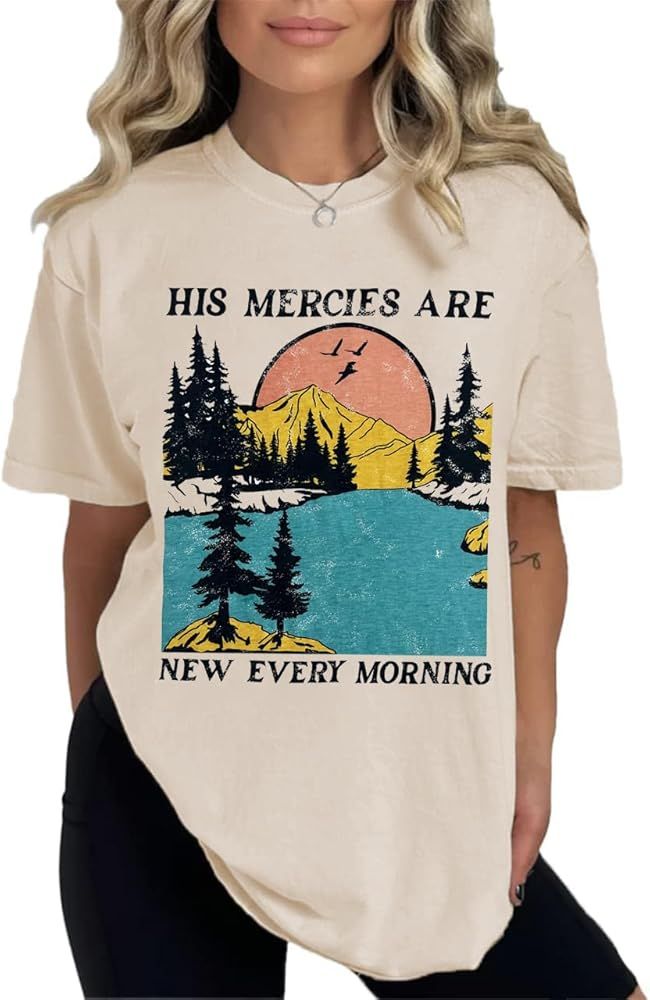 Christian Tshirts Women Jesus Faith Shirts Bible Verse T-Shirt Christians Inspirational Short Sle... | Amazon (US)