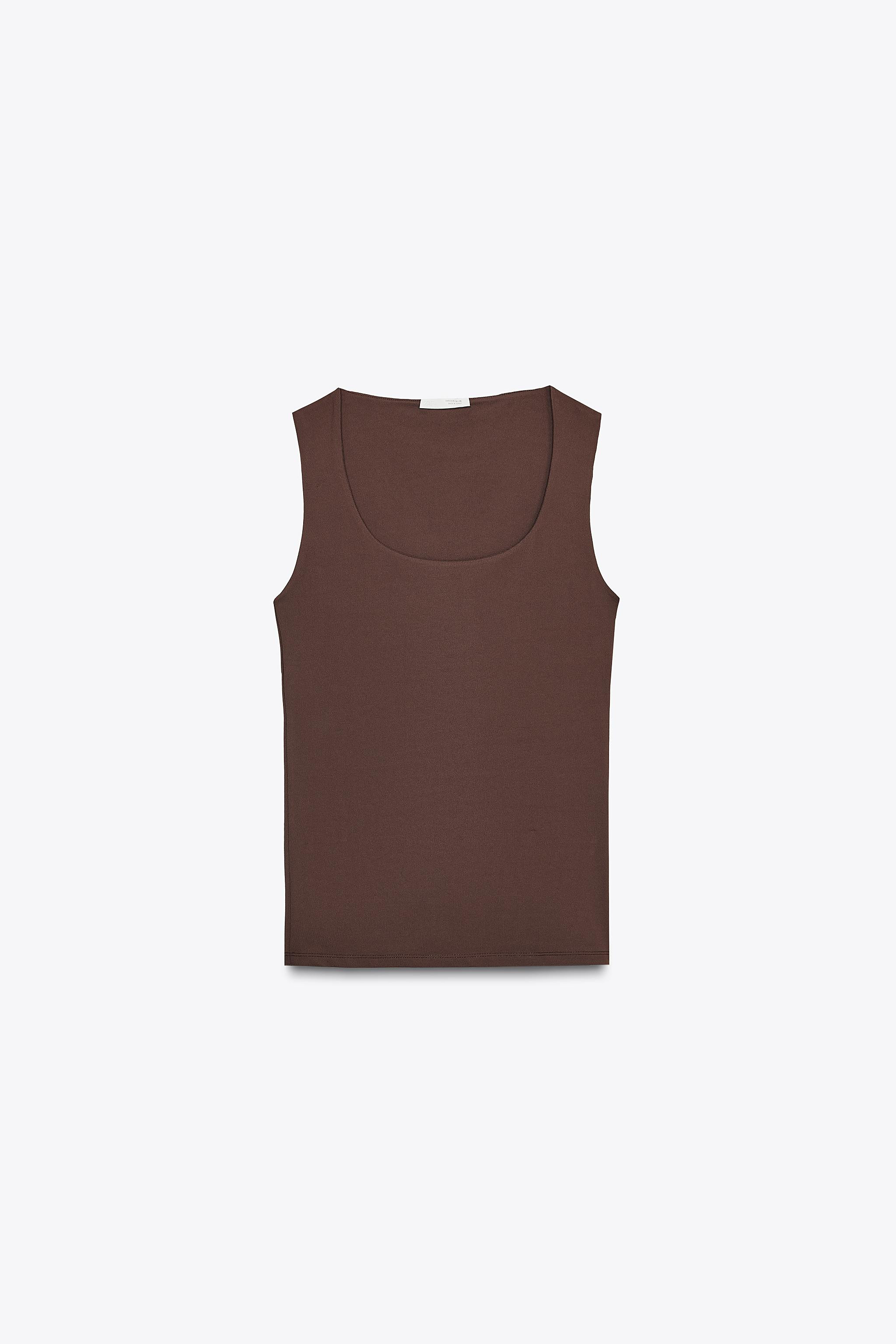 WIDE STRAP POLYAMIDE TOP | Zara US