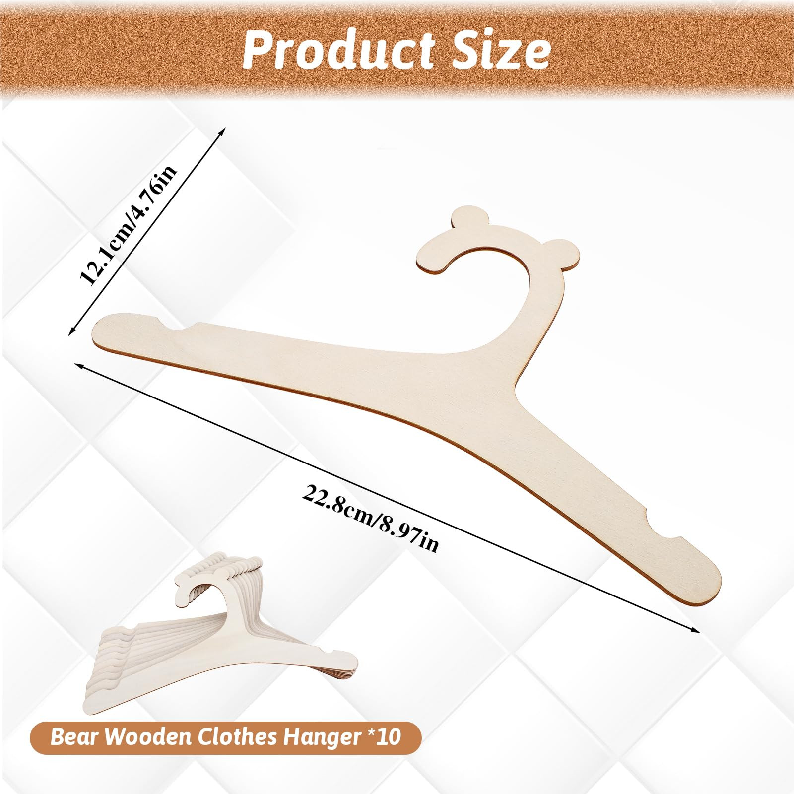 10 Pack Wooden Kids Hangers, 9inch Cute Wood Baby Hangers Nursery Hangers, Non Slip Coat Hanger f... | Amazon (US)