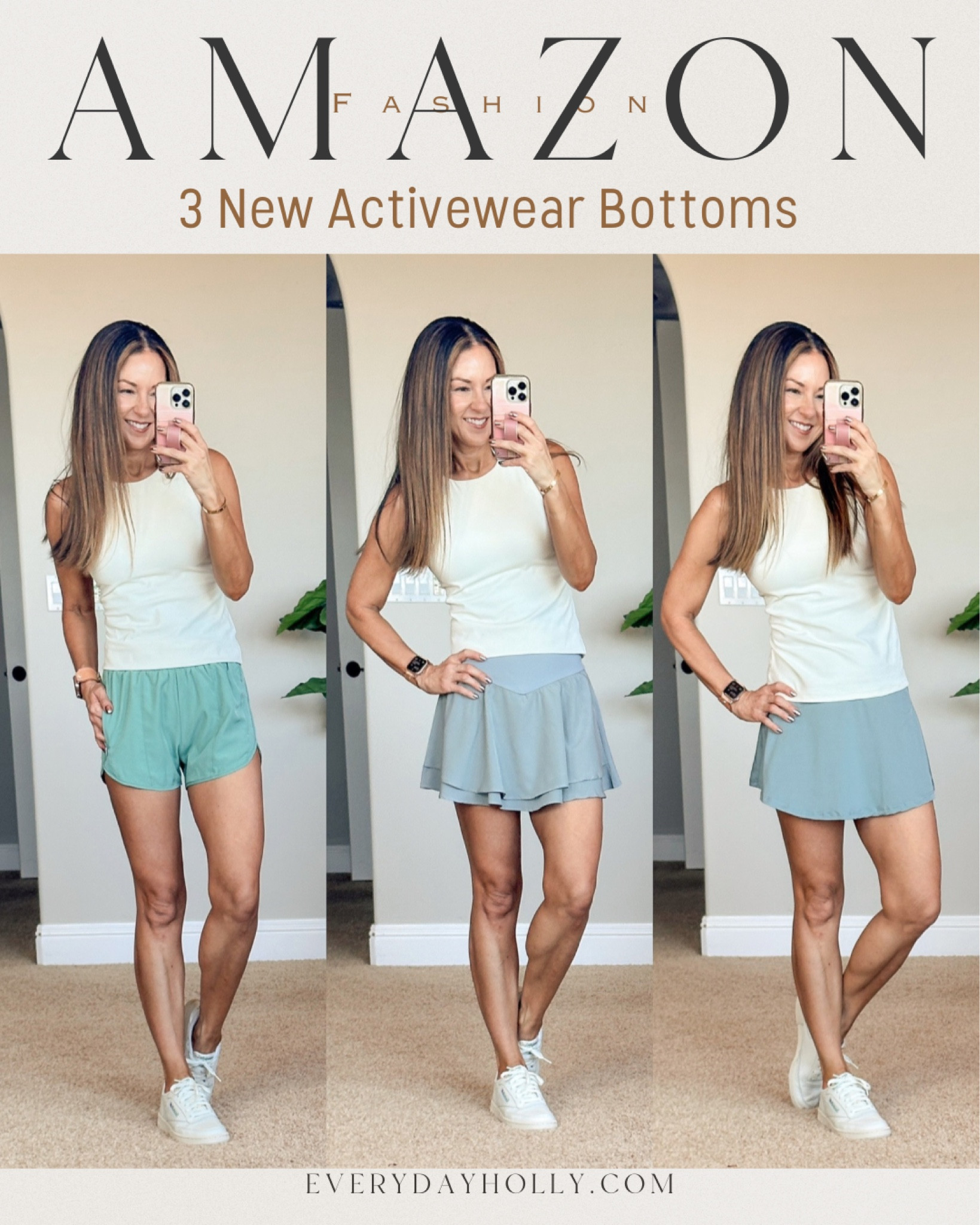 💥 Sale & Codes on All! 
•30% off Shorts - 15% code 8OMR7GOP  + 15% q-pon 
•30% off Double Layer Skort 20% code Z79RNHVJ + 10% q-pon 
•20% off Lightweight skort code WQ4WUWSI
40% off Reebok Glides
Amazon Activewear Athleisure bottoms outfit Idea - wearing XS tank top and shorts r& skirt skorts with built in shorts TTS, Sneakers go up a 1/2 size | pickleball, tennis summer style, running shorts, walking outfit, sneakers, casual outfit, spring outfit, spring fashion.                                  

For reference: I’m 5’1”, 106lbs
Size XS in all in green mist, grey sage & sage grey
XS Tank w/built in bra
Sneakers - go up a 1/2 size in both

#women's #fashion #athleisure #activewear #runningoutfit Everyday Holly 


#LTKSaleAlert #LTKStyleTip #LTKFitness