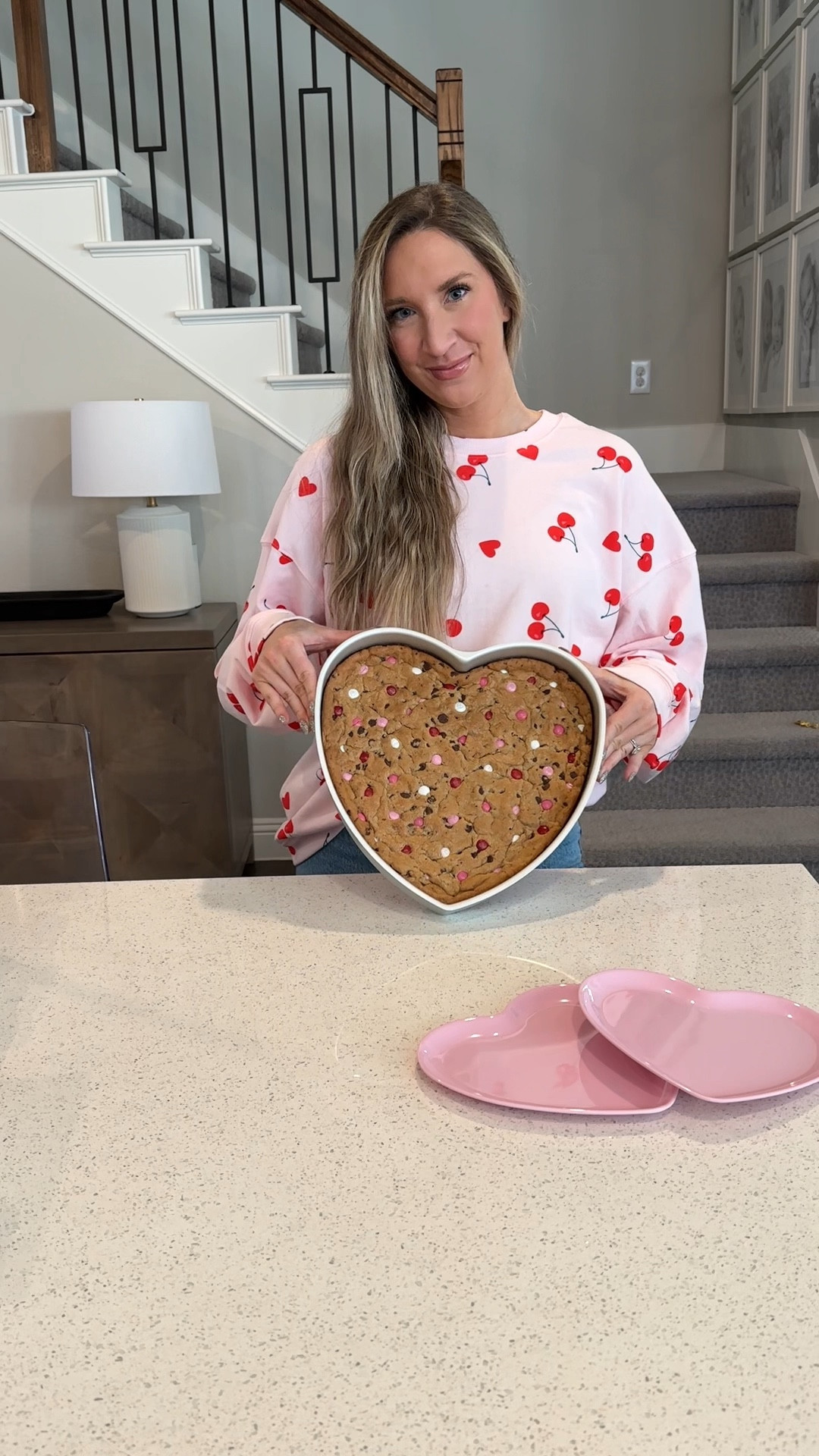 Valentine’s Day heart cake🩷Serve warm with some ice cream and wow😍 So easy to make too! Save & share this with your cake-loving friends❤️

What you need:
• cookie dough of choice 
• heart pan
• valentines m&ms 

DIRECTIONS:
1. Scoop your cookie dough in a greased heart shape pan. Press your fingers down to make a flat, even layer. 
2. Lightly press m&ms into the dough. Bake at 350 degrees for 18-20 minutes or until golden brown. 
3. Serve warm with ice cream or let cool before cutting!
•
•
#cookiecake #heartcake #valentinesdaydessert #easydessert #easyrecipe #easycakerecipe #diyheartcake #valentinesdaydecor #dessertidea

#LTKSeasonal #LTKParties #LTKFamily