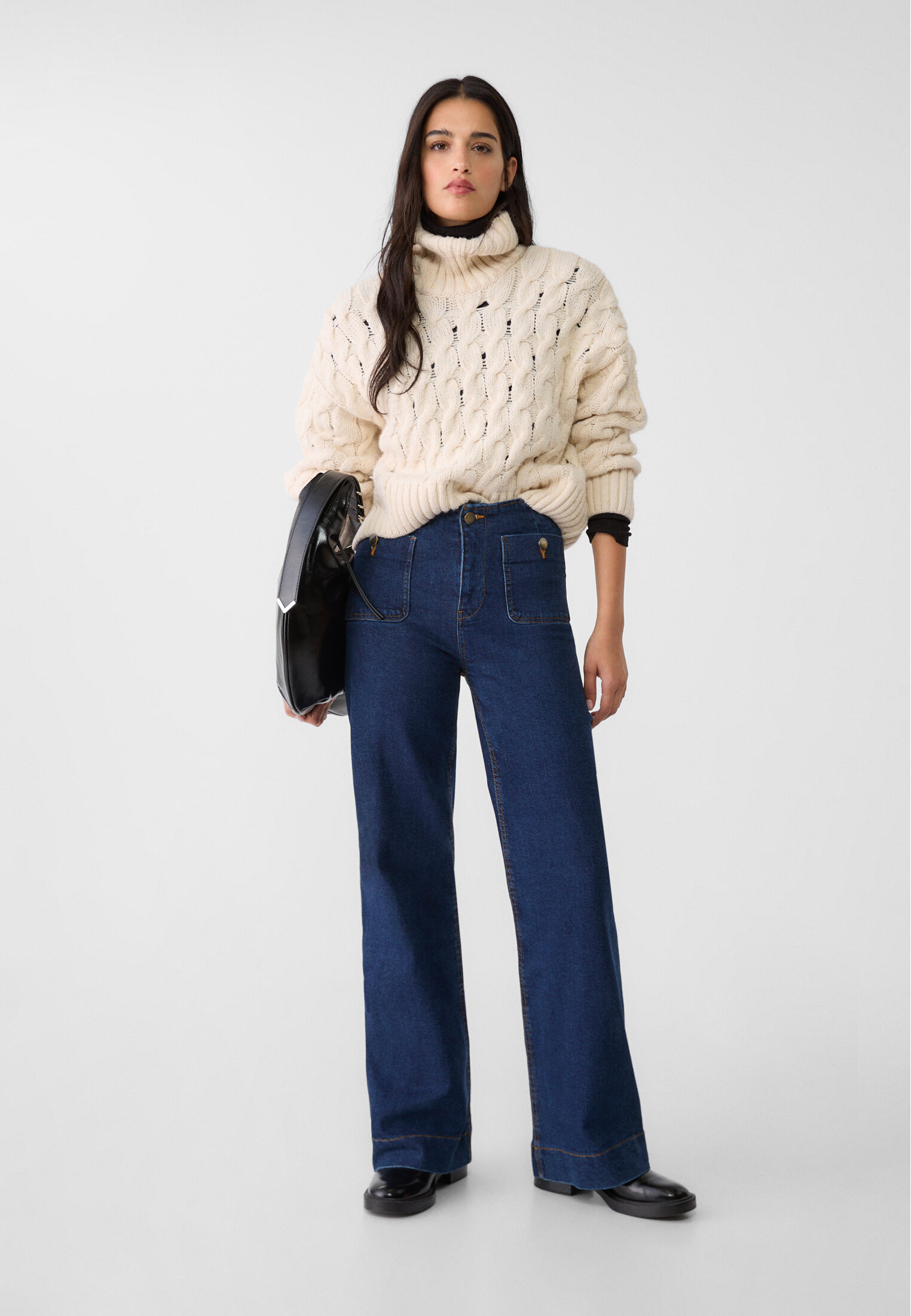 Minimalist jeans with pockets - Women's fashion | Stradivarius United Kingdom | Stradivarius (UK)