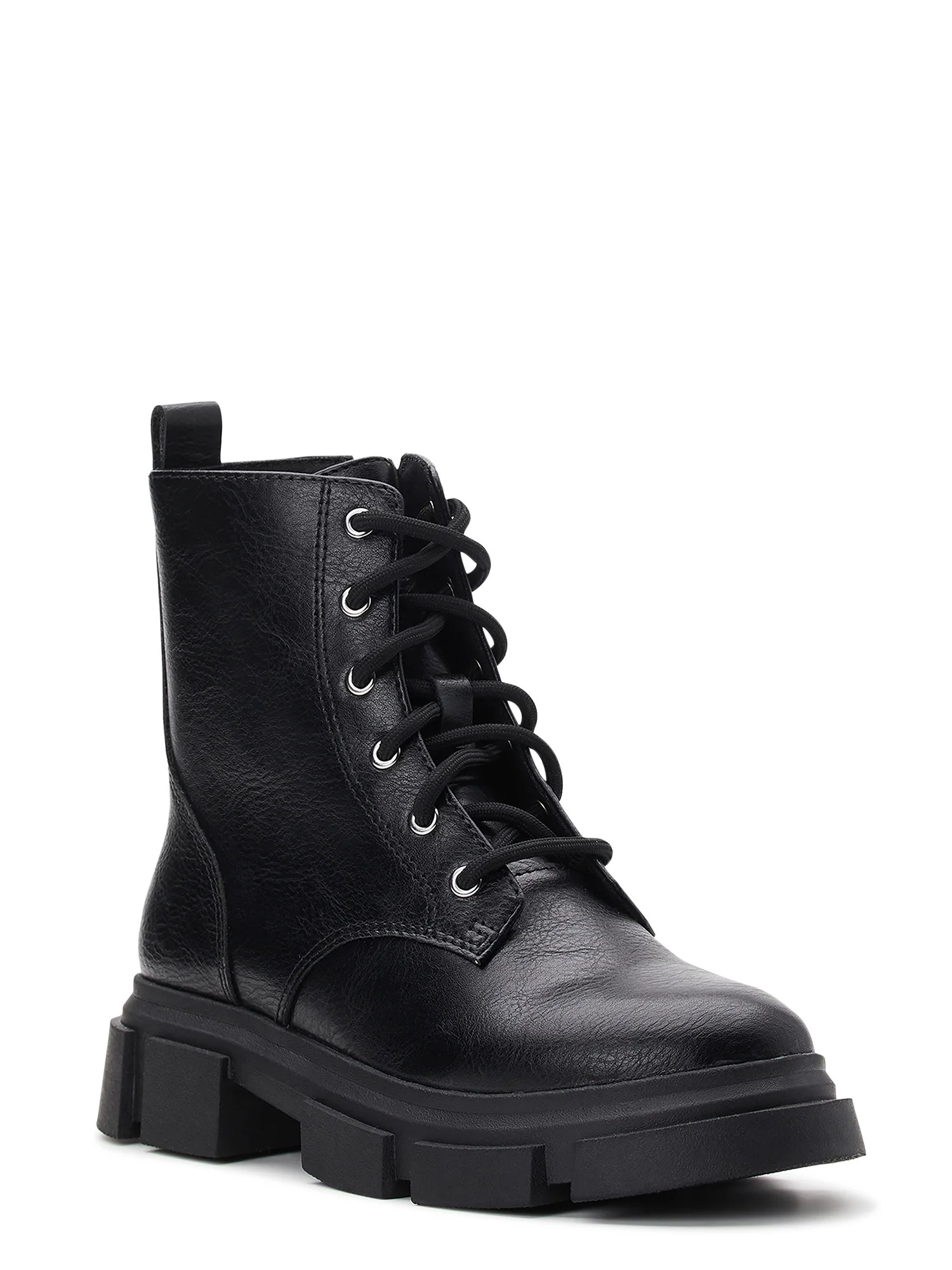Wonder Nation Little & Big Girls Lug Sole Combat Boot, Sizes 13-6 | Walmart (US)