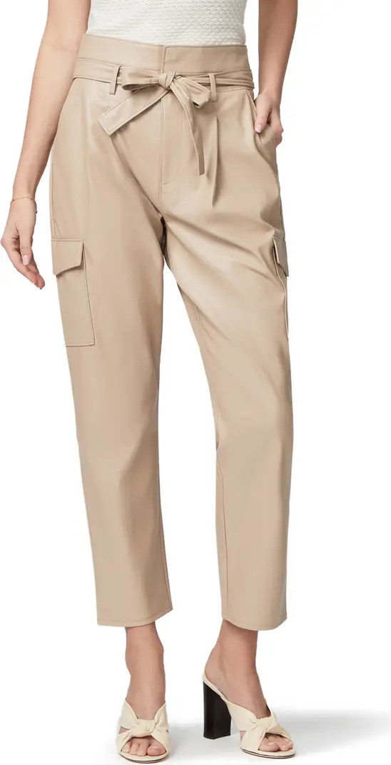 Tami Tie Waist Faux Leather Cargo Pants | Nordstrom