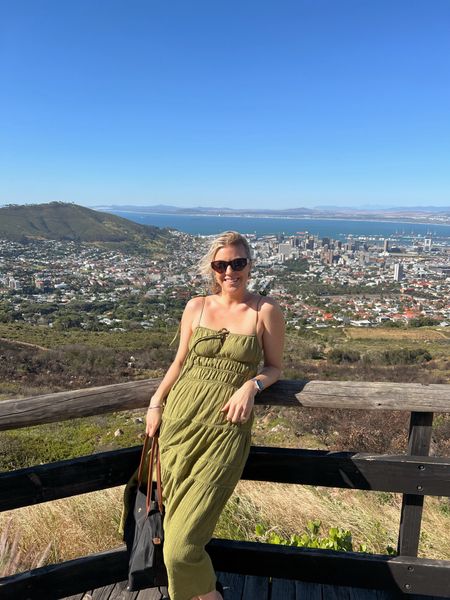 Overlooking views of Cape Town wearing a green dress, Celine cat eye sunglasses, and a Longchamp tote bag that’s perfect for travel!

#LTKstyletip #LTKtravel