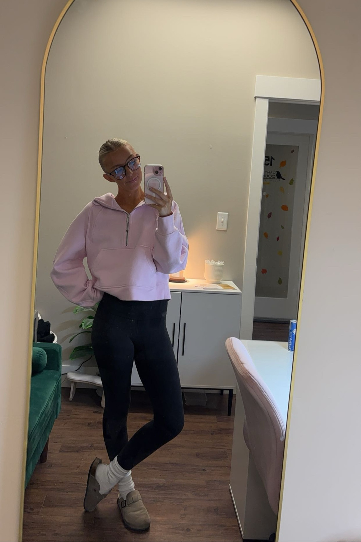 Comfy work outfit! Wearing M/L Scuba. Size 2 leggings. Size 7.5 Birkenstocks! 

Fall outfit, cozy outfit, warm outfit, nail tech, Utah outfit inspo, lululemon scuba, lulu align leggings, crew socks, Birkenstocks.

#LTKStyleTip #LTKFindsUnder50 #LTKSeasonal