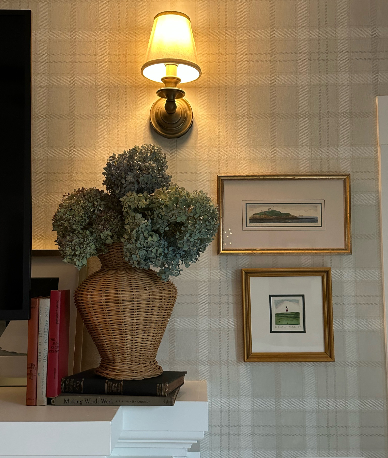 Dried hydrangeas and old books on the mantle for fall 🍂🍂 linked some pieces by the same artist, Parks Beach!

#LTKhome #LTKSeasonal #LTKHoliday