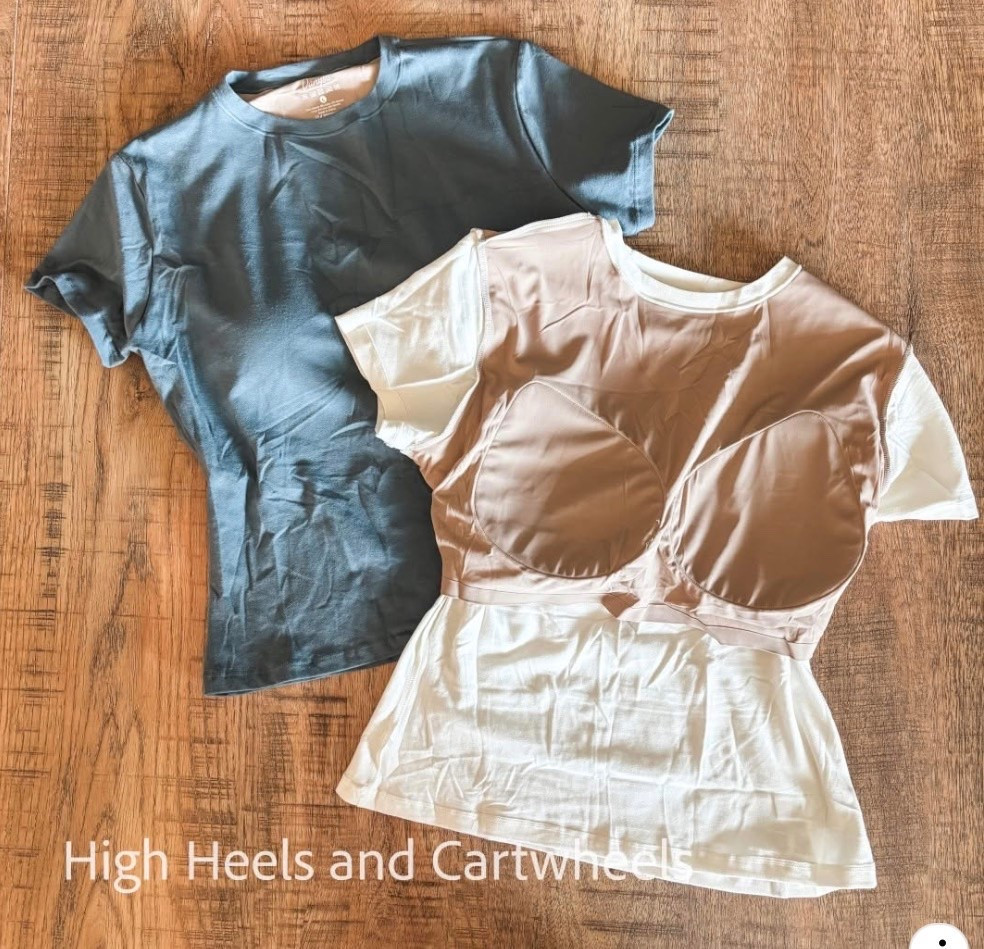 Skims vibes for less!! I’ve been really in to the built in bra tops lately, and these are great! The best part?? The bra is SEWN IN, so no removable pads to deal with!
