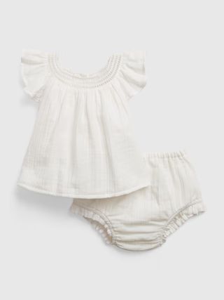 Baby Crinkle Gauze Crochet Outfit Set | Gap (US)