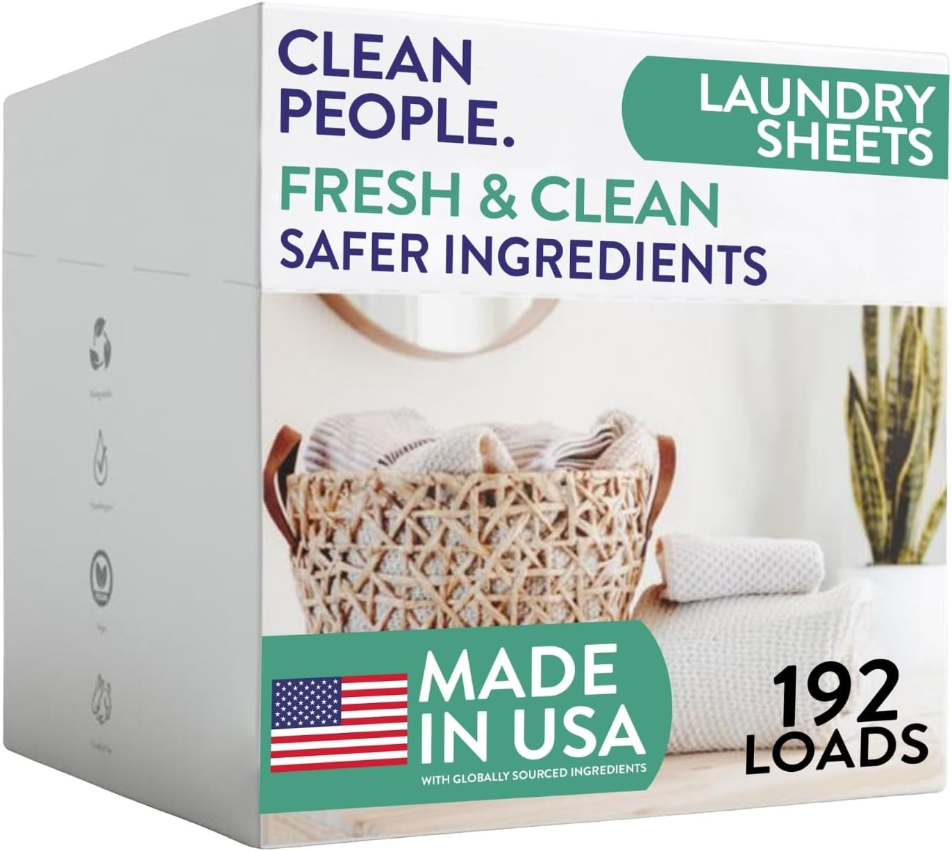 The Clean People Laundry Detergent Sheets - Laundry Soap - Ultra Concentrated, Recyclable Packaging, Stain Fighting - Fresh Scent, 192 Pack | Amazon (US)