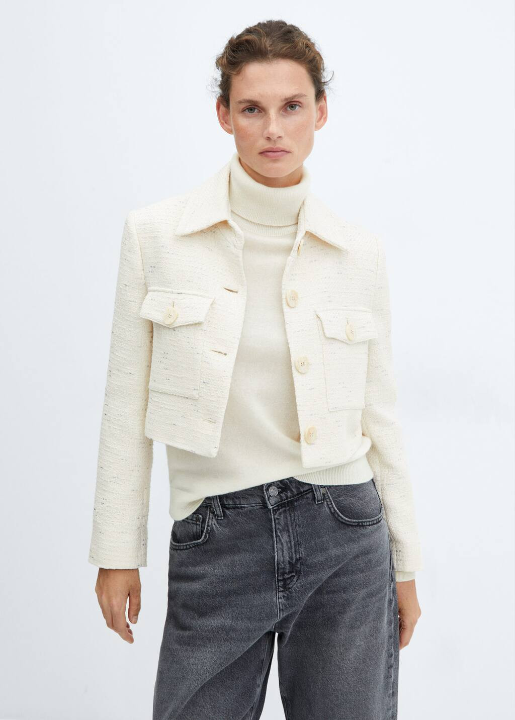 Pocket tweed jacket -  Women | Mango USA | MANGO (US)