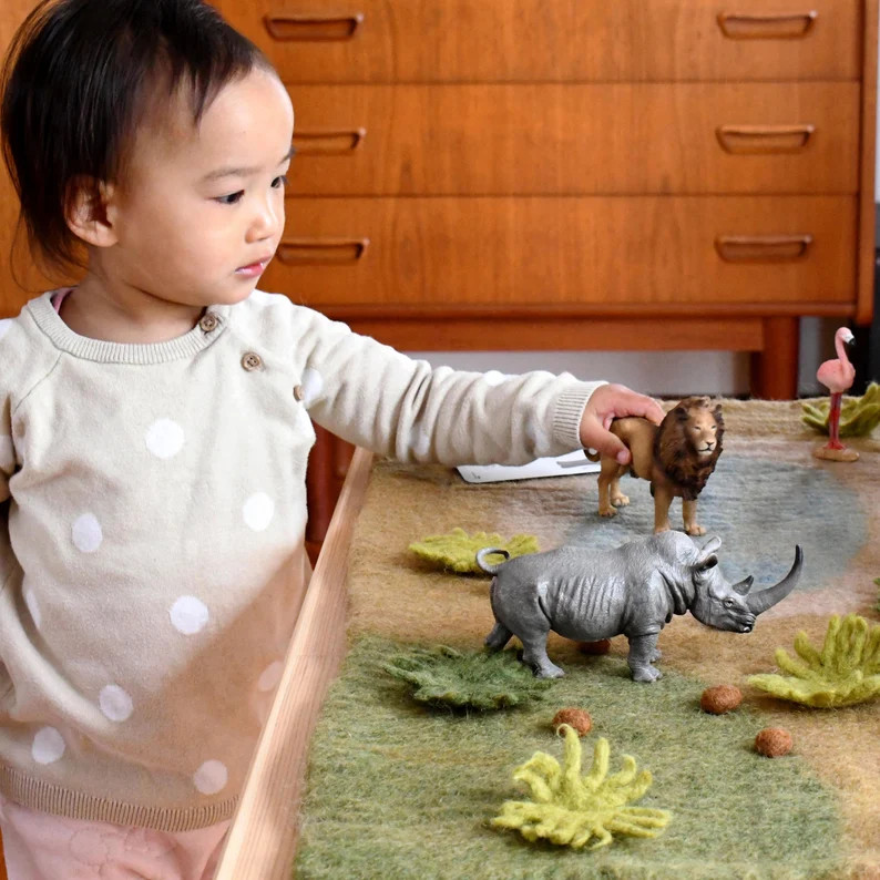 Large Safari Play Mat, Playscape Made From Wool Felt, Play Mat for Play Table or Floor - Etsy | Etsy (Global)