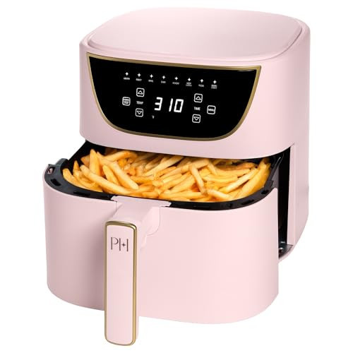 Paris Hilton Air Fryer, Large 6-Quart Capacity, Nonstick Made without PFAS, Touchscreen Display, 8-in-1 (Air Fry, Roast, Broil, Bake, Reheat, Keep Warm, Pizza, Dehydrate), Dishwasher Safe, Pink | Amazon (US)
