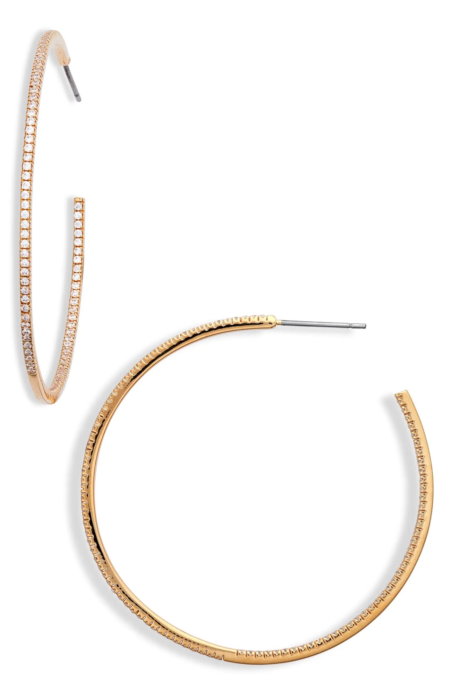 Nordstrom Pavé Cubic Zirconia Hoop Earrings | Nordstrom | Nordstrom