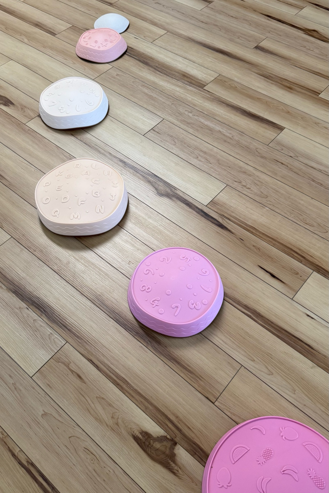 The girls have been loving playing with these stepping stones! I love how it keeps them entertained, playing together, gross motor skills and lets their imagination sore! Also the colors are so pretty and it stacks up so nicely for storing it! #kids #play #outdoorplay #indoorplay

#LTKGiftGuide #LTKKids #LTKFitness