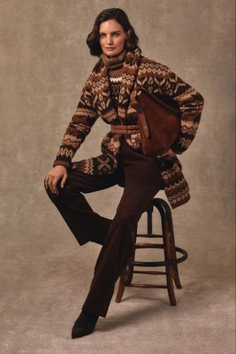 Montana Longline Cardigan (Brown Fairisle) | Holland Cooper