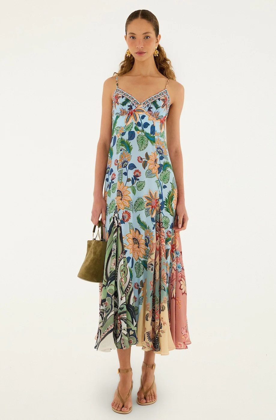 Floral Delhi Light Blue Sleeveless Maxi | South Moon Under