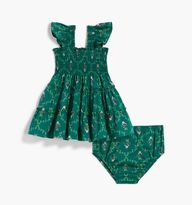 The Baby Ellie Nap Dress - Emerald Trellis Poplin | Hill House Home