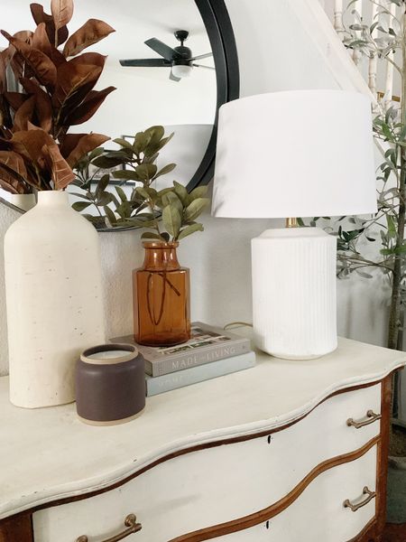Fall home decor including faux stems, vase, decor books, table lamp, candle, faux tree, wall mirror, and more!

#LTKhome #LTKSeasonal #LTKunder100