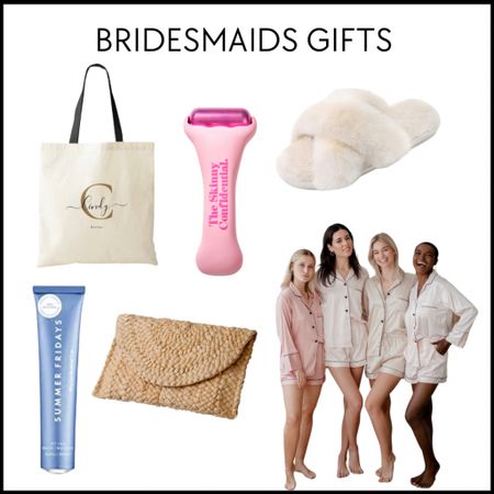 Bridesmaids gifts. Summer Fridays. Amazon. Skinny confidential. Ice roller. Slippers. Clutch. Wedding. 

#LTKwedding
