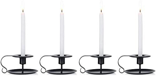 Pcs of 4 Retro Iron Simple Black Chamberstick Candlestick Holders Taper Candle Holder - Fits Stan... | Amazon (CA)