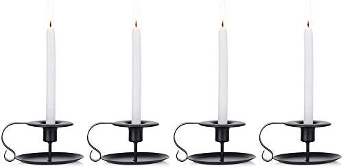 Pcs of 4 Retro Iron Simple Black Chamberstick Candlestick Holders Taper Candle Holder - Fits Stan... | Amazon (CA)