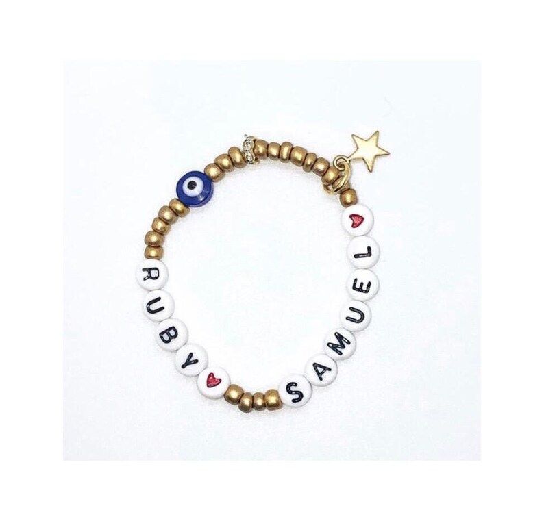 Multiple Name Bracelet  Personalised Bead Bracelet | Etsy | Etsy (UK)