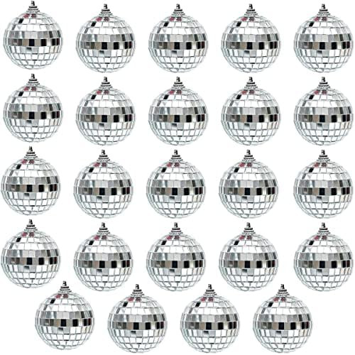 24 PCS Christmas Ornaments Mini Disco Ball Party Decorations - Mini Christmas Ball Ornaments, Dis... | Amazon (US)