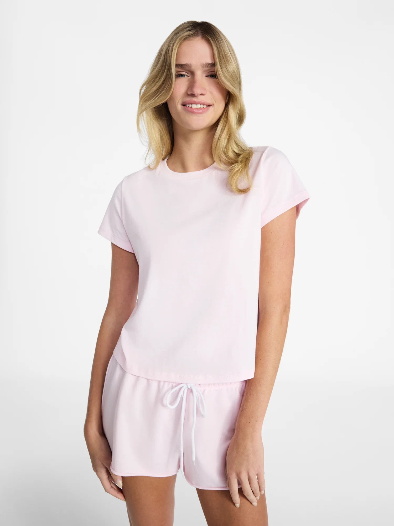 No Boundaries Sleep Tee and Shorts Set, 2-Piece, Women’s XXS-3X | Walmart (US)