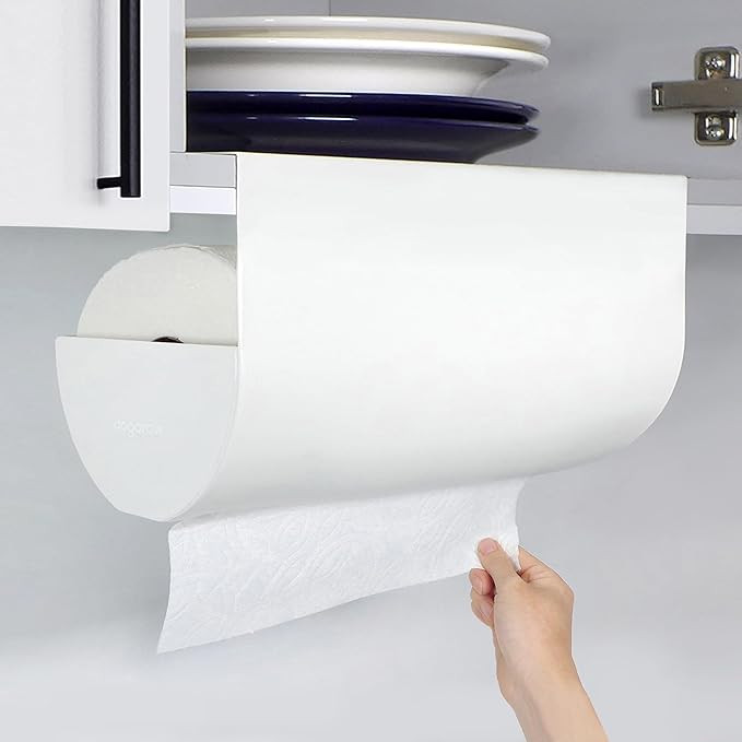 Paper Towel Holder - Under Cabinet, No-Drill Self-Adhesive Hanging Rack, Easy Tear, Space-Saving ... | Amazon (US)