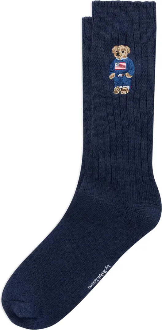 Polo Ralph Lauren Embroidered Polo Bear Crew Socks | Nordstrom | Nordstrom