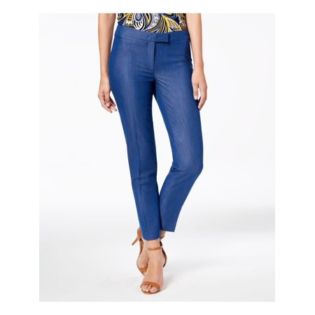ANNE KLEIN Womens Blue Denim Bowie Straight leg Wear To Work Pants Size: 2 | Walmart (US)