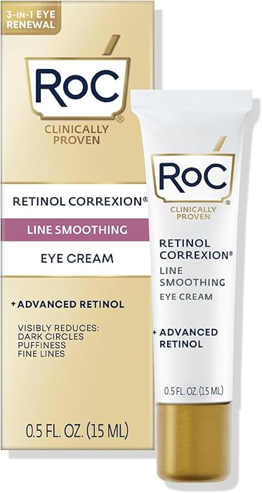 RoC Retinol Correxion Under Eye Cream for Dark Circles & Puffiness, Daily Wrinkle Cream, Anti Agi... | Amazon (US)
