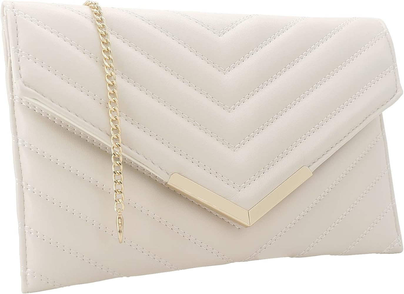 Quilted Women Envelope Clutch Bag Pouch Purse Medium Foldover Evening Handbag | Amazon (US)